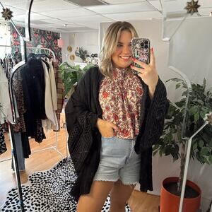 Free People Black Cardigan